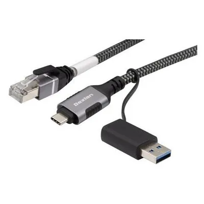 Dexlan USB-C/A to RJ45 active GigaLAN NIC CABLE - 5m (USB-C