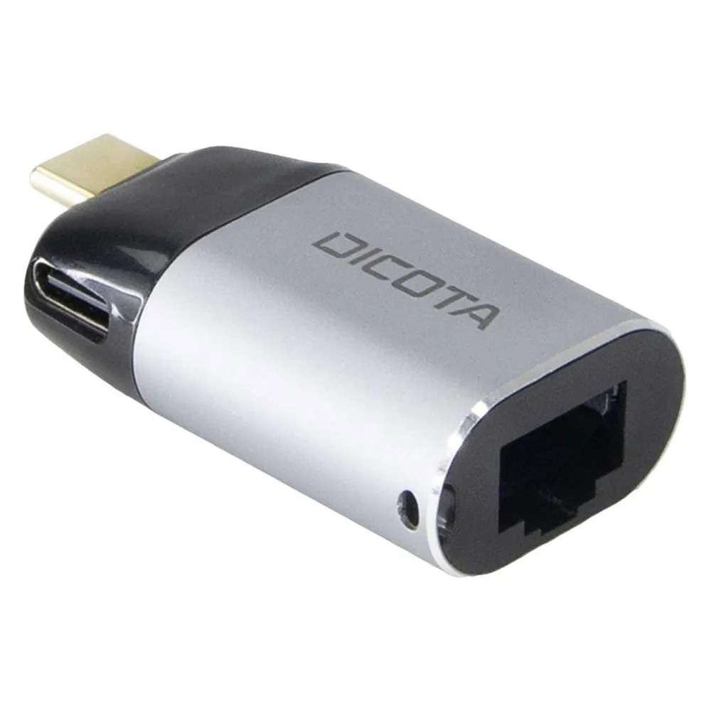 USB-C zu Ethernet Adapter DICOTA D32048 RJ-45 Schwarz Silber