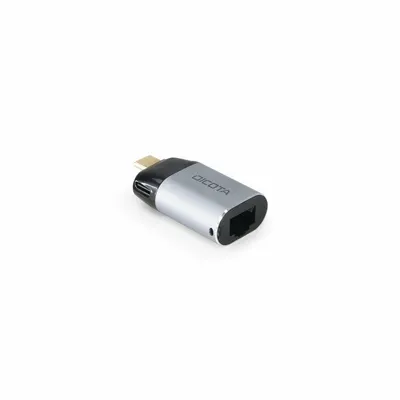 USB-C zu Ethernet Adapter DICOTA D32048 RJ-45 Schwarz Silber