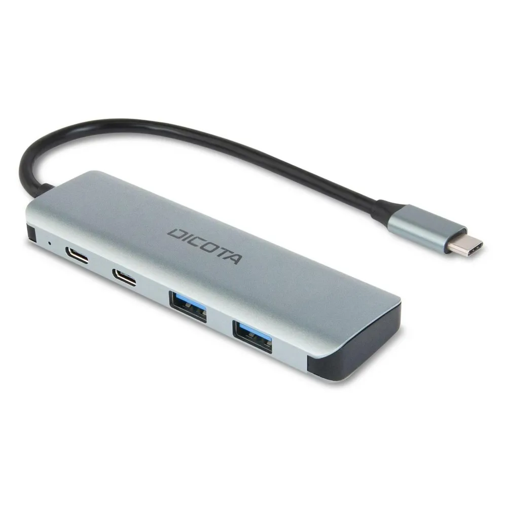 Hub Dicota 4 Ports 10 Gbps USB Type-C D32061 Aluminium Silber