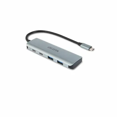 Hub Dicota 4 Ports 10 Gbps USB Type-C D32061 Aluminium Silber