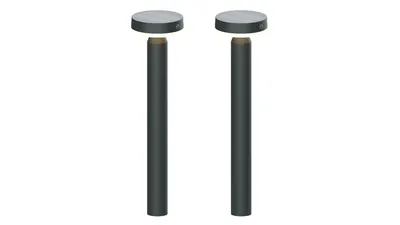 Die BOLD 2er-Set Solar-Leuchte mit PIR, 50 cm Höhe, Gun Grey