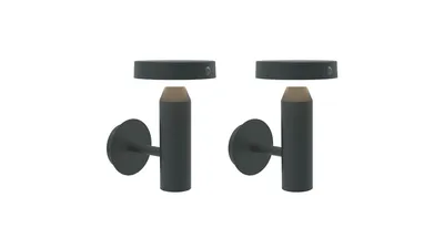 Die BOLD 2er-Set Solar-Wandleuchte mit PIR, Gun Grey