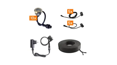 Die Bold Set 24V-Garten Bodeneinbauleuchten, 10 Leuchten