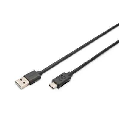 Kabel Digitus USB-A USB-C 3 m USB 2.0 Schwarz