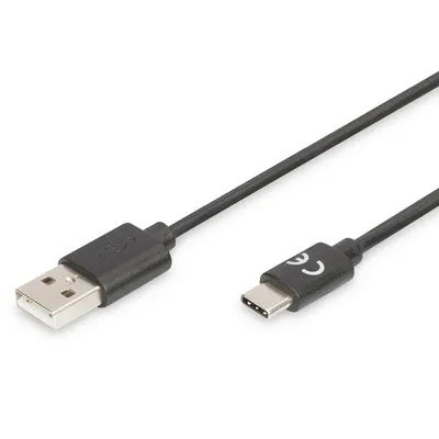 Digitus AK-300154-018-S USB Kabel USB 2.0 1,8 m 2 x USB A USB C Schwarz