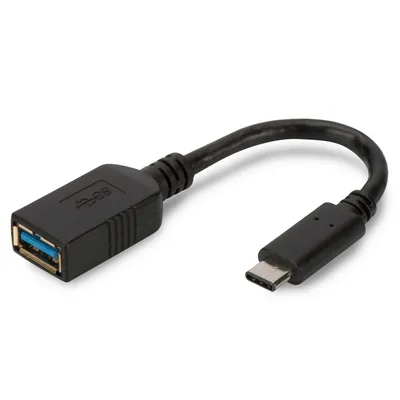 Digitus AK-300315-001-S USB Kabel USB 3.2 Gen 1 (3.1 Gen 1) 0,15 m USB C USB A Schwarz