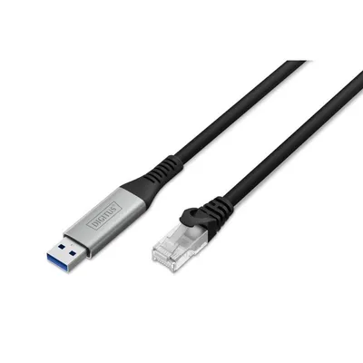Netzwerkkabel DIGITUS AK-300600-030-S USB 3.2 Gen1 RJ45 Cat6a 3 m S/FTP Schwarz