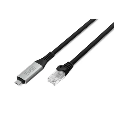 Netzwerkkabel DIGITUS AK-300601-100-S USB-C 3.2 Gen1 10 m Cat6a S/FTP Schwarz