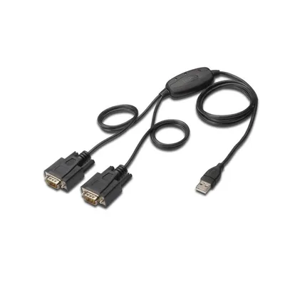 Kabel USB 2.0 auf 2x RS232 Digitus 1,5 m Schwarz