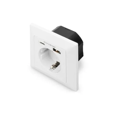 Steckdosenleiste Digitus 3 Steckplätze mit USB-A und USB-C 2,8 A Schutz