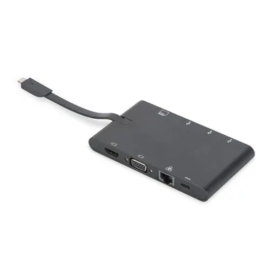 Digitus DA-70865 laptop-dockingstation & portreplikator Kabelgebunden USB 3.2 Gen 1 (3.1 Gen 1) Type-C Schwarz