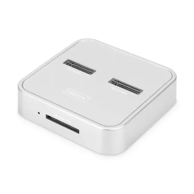 Dockingstation Digitus DA-71123 M.2 NVMe SATA USB-C SD-Express 10 Gbit/s Silber