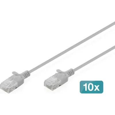Netzwerkkabel Digitus CAT6 U/UTP Slim 0.5m Grau