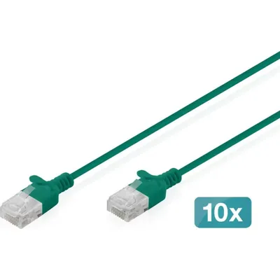 Netzwerkkabel Digitus CAT6 U/UTP Slim 10x1m Grün