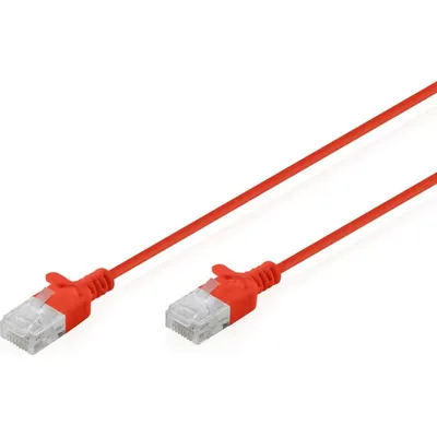 Netzwerkkabel Digitus CAT6 U/UTP Slim Patch 1m Rot