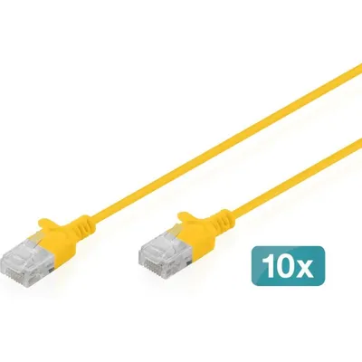 Netzwerkkabel Digitus CAT6 U/UTP Slim Patch 10x1m Gelb