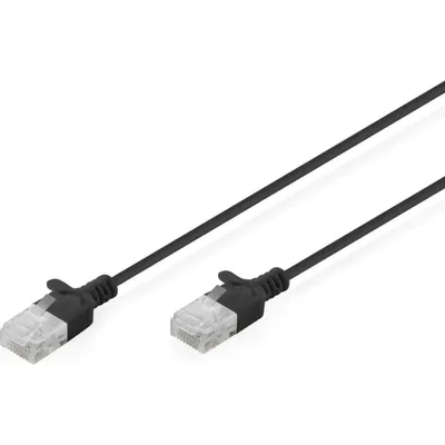 Netzwerkkabel Digitus CAT6 U/UTP Slim Patch 2m Schwarz