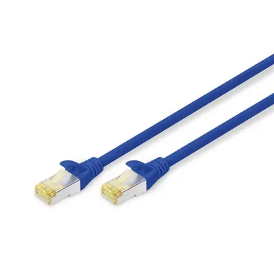 Netzwerkkabel Digitus CAT 6A S/FTP 1 m blau Kupfer LSZH