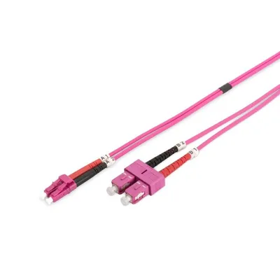 Glasfaserkabel Digitus LC SC OM4 2 m Duplex violett LSZH