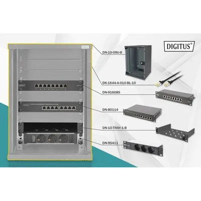 Digitus Rack-Schrank 9U 254 mm (10") Schwarz Kit Netzwerk Kompakt