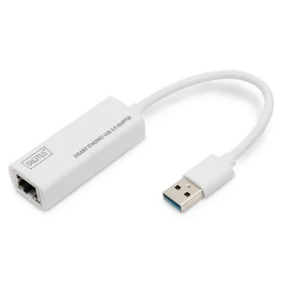 USB 3.0 Gigabit Ethernet Adapter Digitus Weiß
