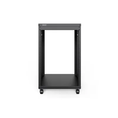 Rackschrank Digitus 19 Zoll 16U Rollen Stahl 136 kg schwarz