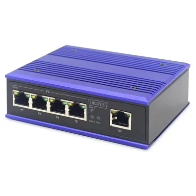 Digitus DN-650105 Netzwerk-Switch L2 Fast Ethernet (10/100) Schwarz, Blau
