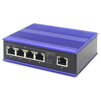 Digitus DN-650107 Netzwerk-Switch L2 Fast Ethernet (10/100) Power over Ethernet (PoE) Schwarz, Blau