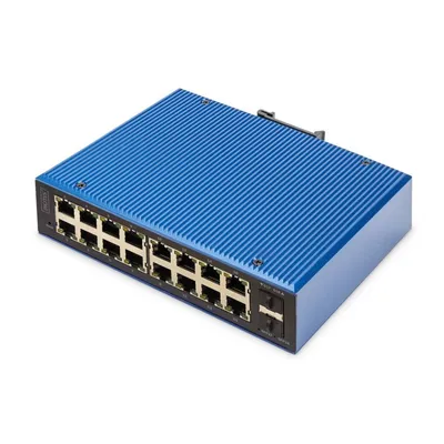Industrie-Switch Digitus 16+2 Gigabit PoE+ Managed L2