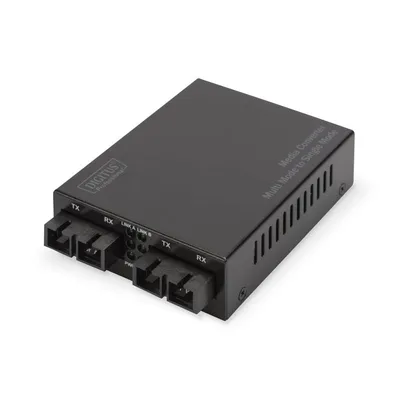 Digitus DN-82124 Netzwerk Medienkonverter 1000 Mbit/s 1310 nm Einzelmodus, Multi-Modus Schwarz