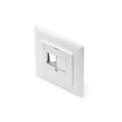 Frontplatte Digitus Keystone RJ-45 weiß flach Cat6a ABS