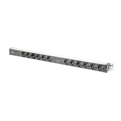 Steckdosenleiste Digitus DN-95405 12 Steckplätze mit Schutz und 2 m Kabel