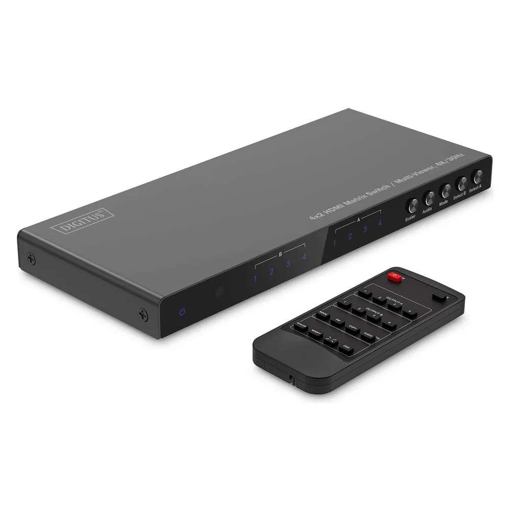 HDMI-Matrix-Switch 4x2 Digitus mit Multi-Viewer 4K/30Hz