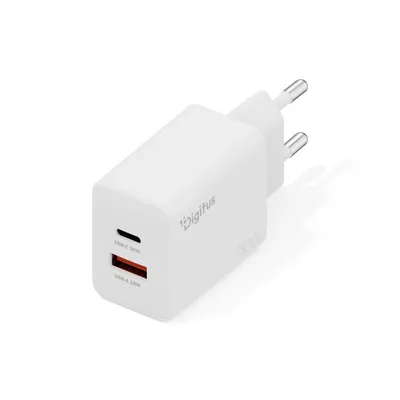 Ladegerät Digitus GaN 30 W 1x USB-C 1x USB-A Kompakt Universal