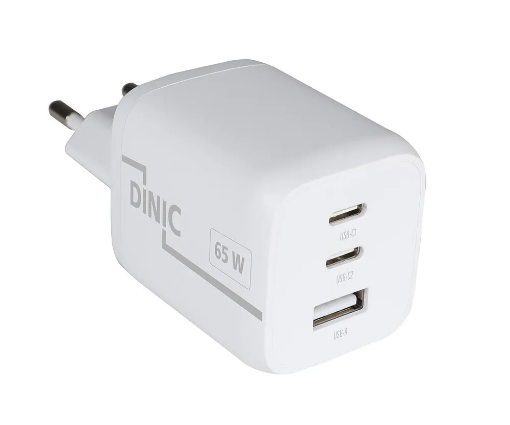 65 W Schnellladegerät (GAN), USB C & USB A, Weiß