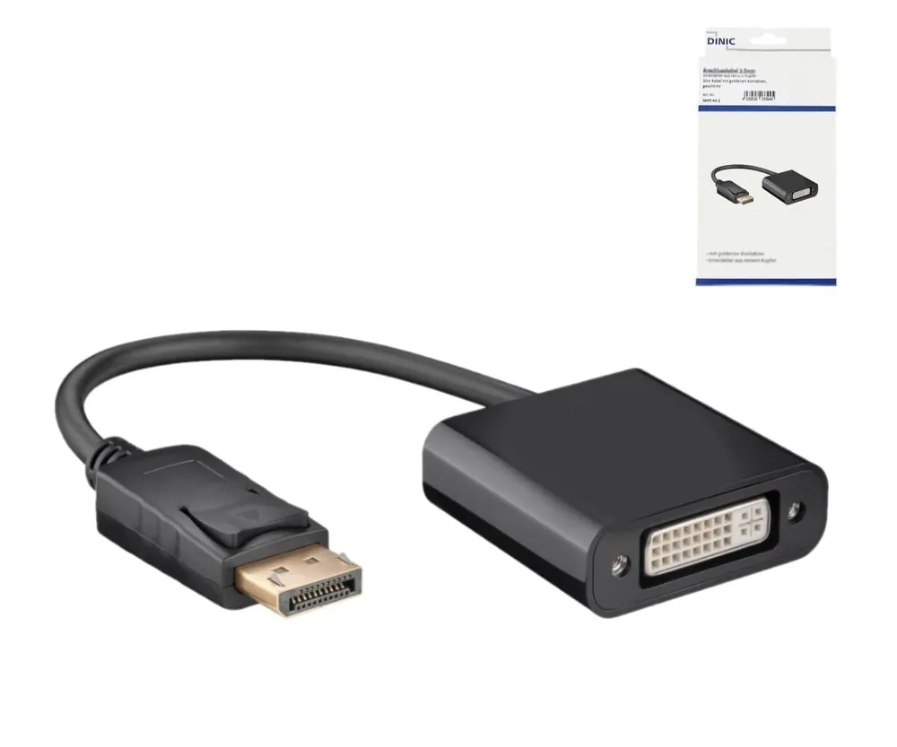 Adapter 1.2 DisplayPort auf DVI-D, 15cm DP-Stecker - DVI-Buchse 1080p
