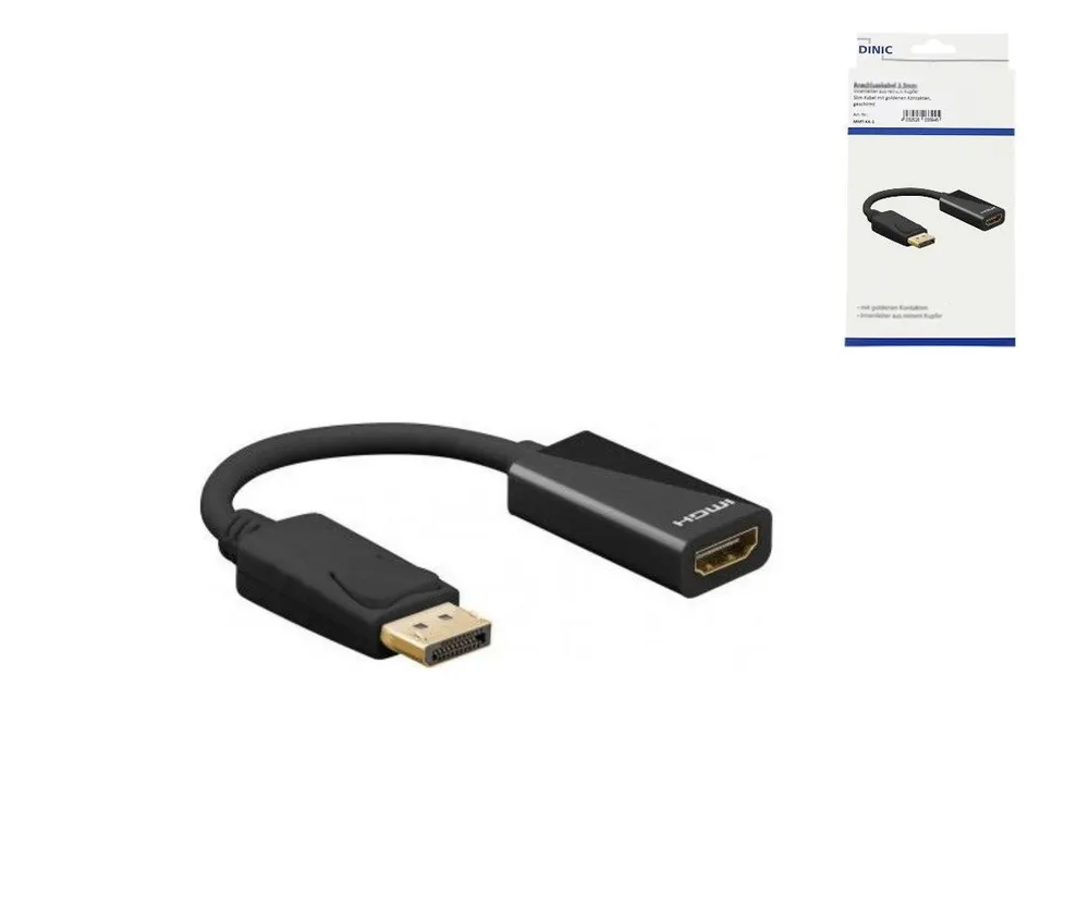 Adapter DisplayPort-Stecker auf HDMI-Buchse, 4K2K@60Hz, 3D, 0,1 m
