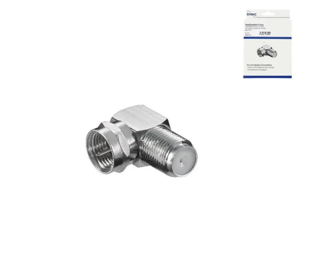 Adapter F-Buchse / IEC-Buchse Winkel-Adapter auf F-Buchse 90°, Kupfer