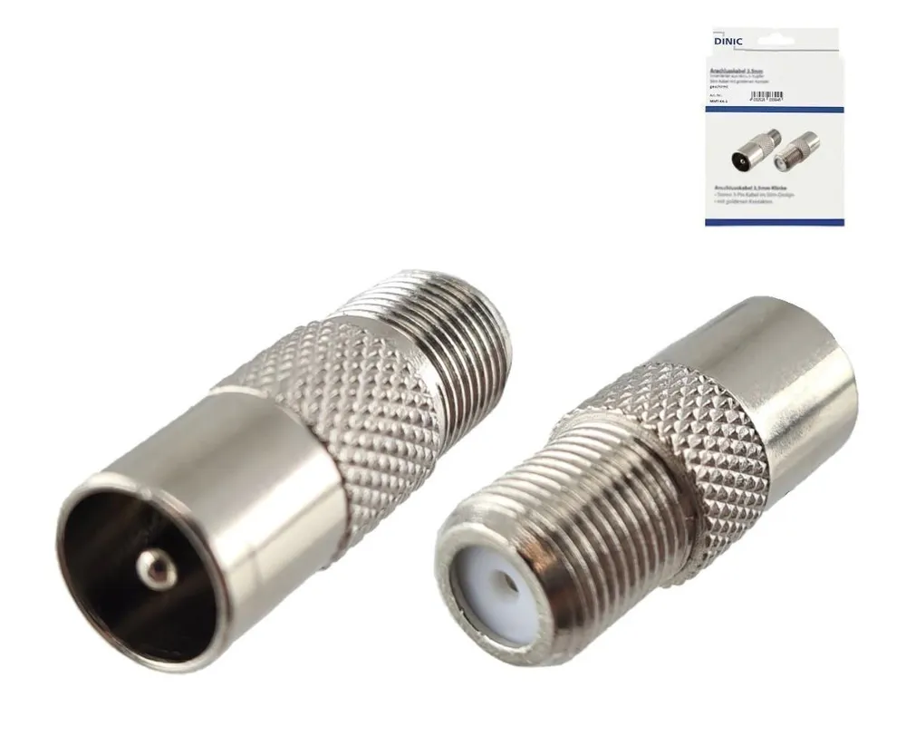 Adapter IEC Stecker auf F-Buchse, ANT-Stecker auf SAT Buchse, Vollmetall