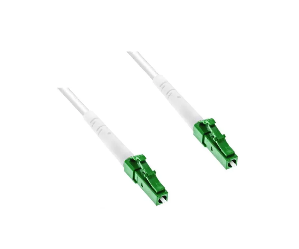 Anschlusskabel für Glasfaser-Router, Simplex, OS2, LC/APC 8° auf LC/APC 8