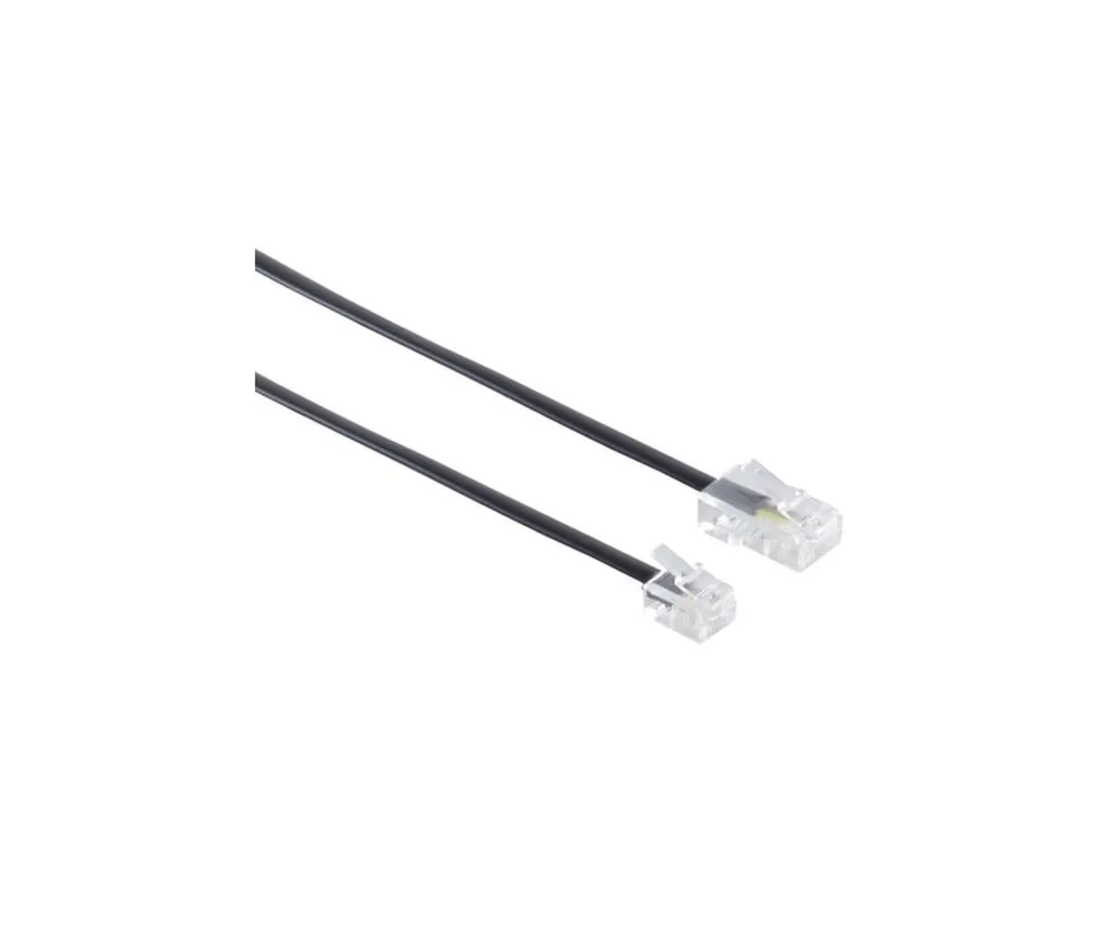DINIC DSL Modular-/ Westernkabel RJ11 8P4C Stecker auf RJ45 6P4C Stecker, schwarz, Länge 6,00 m