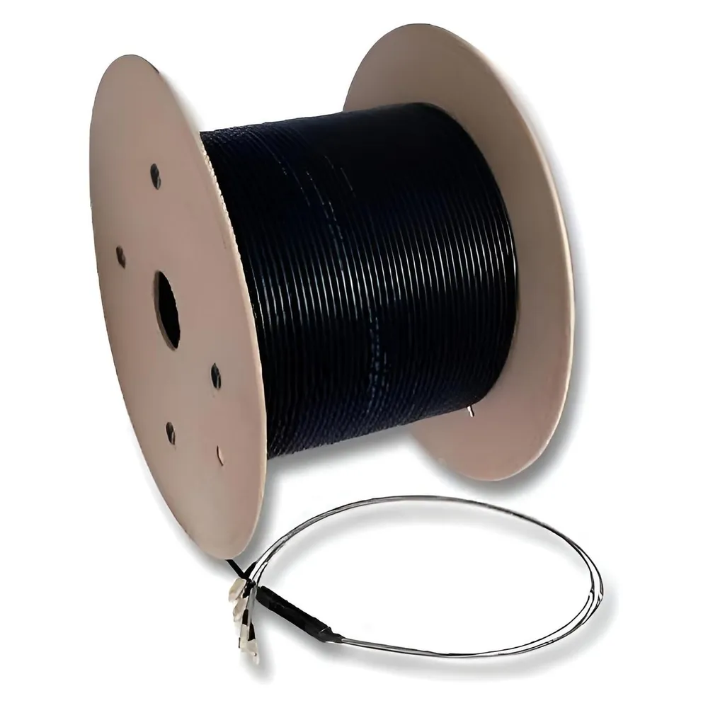Dinic LWL Outdoor-Kabel OM4, 50µ, LC/LC Stecker 4G, U-DQ(ZN)BH, 4 Fasern, schwarz, 200m