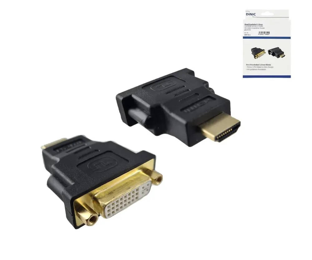 HDMI Adapter, Typ A Stecker auf DVI Buchse, schwarz