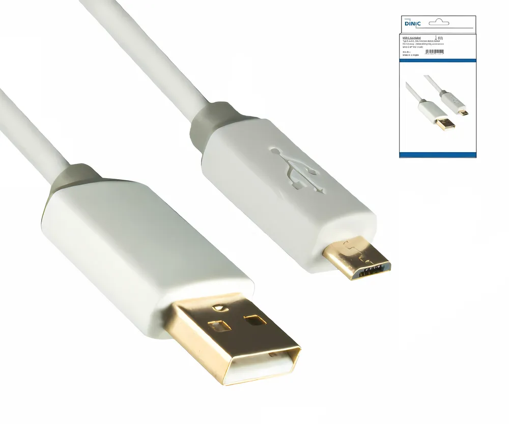 HQ Micro USB 2.0 Kabel USB A auf micro B, weiß, 1m