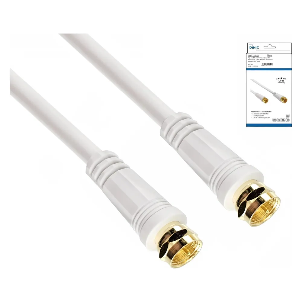 Koaxialkabel mit F-Stecker SAT 120dB