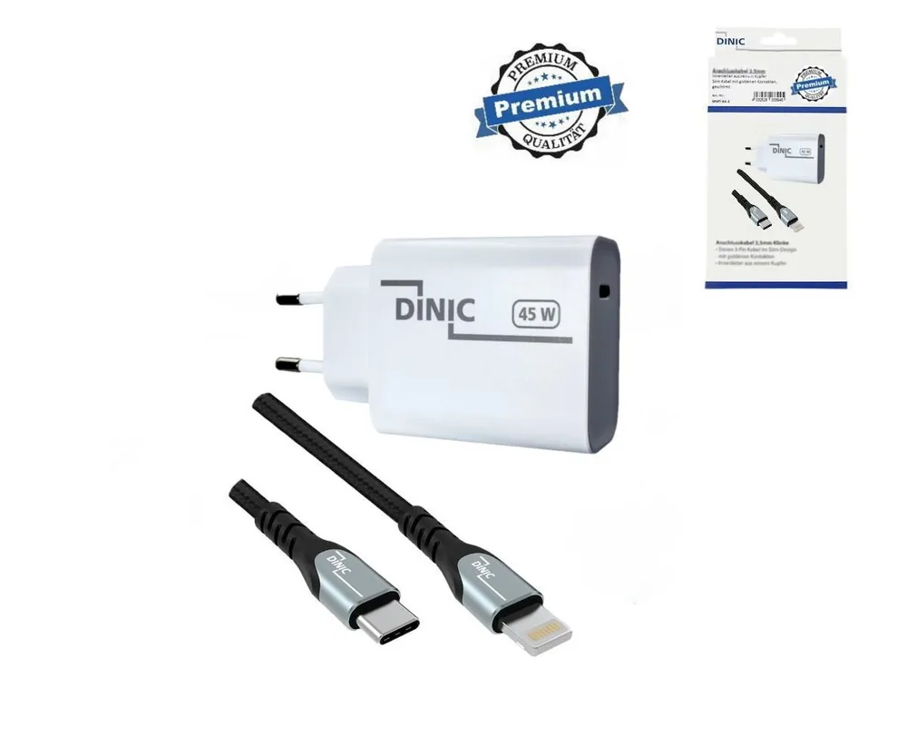 Ladegerät (USB-C), mit USB-C auf Lightning-Kabel, 45 W, 2 m, Weiß