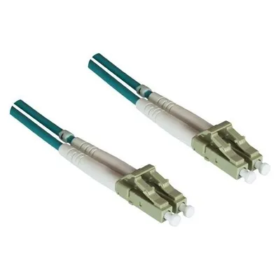 Dinic LWL Panzerkabel OM3, 50µ, LC/LC Multimode, 100m LC St./St., duplex, LSZH, Nagetierschutz, türkis DIN
