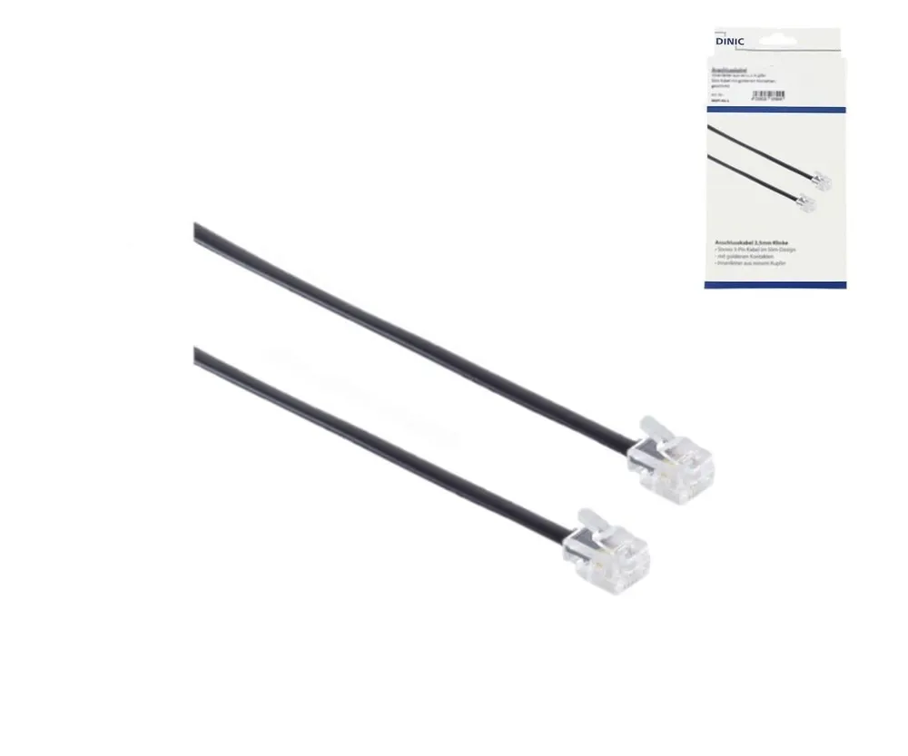 Modularanschlusskabel, AWG 28, RJ11-Stecker (6P4C) auf RJ11-Stecker (6P4C), Länge 3,00m