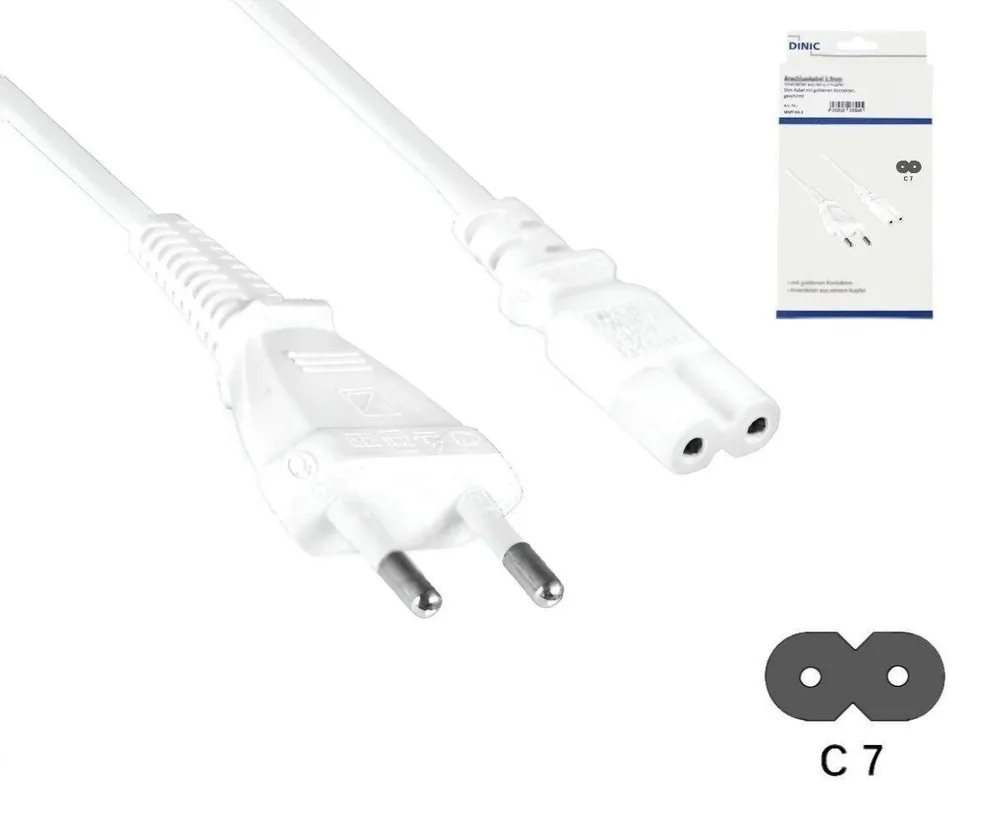 Netzkabel Europa CEE 7/7 90° auf C13, 0,75mm², VDE, gelb, Länge 1,80m